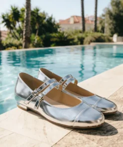 finsburyshoes shop Ballerines MEREDITH Miroir Argent*Femme Ballerines|Tous Les Souliers
