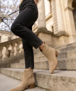 finsburyshoes shop Boots Santiags LISE Beige*Femme Boots & Bottines|Tous Les Souliers
