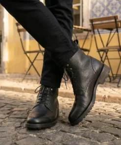 finsburyshoes shop Bottines ERNESTO Grainé Noir*Homme Toutes Les Chaussures|Semelle Gomme