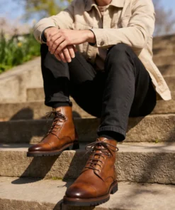 finsburyshoes shop Bottines POWELL Marron Patiné* Toutes Les Chaussures|Semelle Gomme