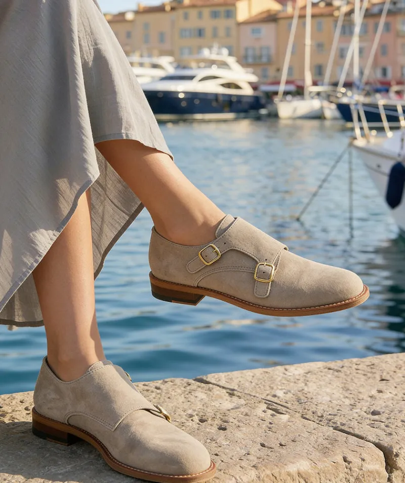 finsburyshoes shop Cambridge JESSICA Beige Pierre*Femme Mocassins & Derbies|Tous Les Souliers