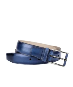 finsburyshoes shop Ceinture Cuir Patiné Bleu* Maroquinerie|Tous Les Accessoires