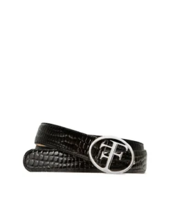 finsburyshoes shop Ceinture PARIS Croco Brun Boucle Argent* Toutes Les Chaussures|Chaussures Casual