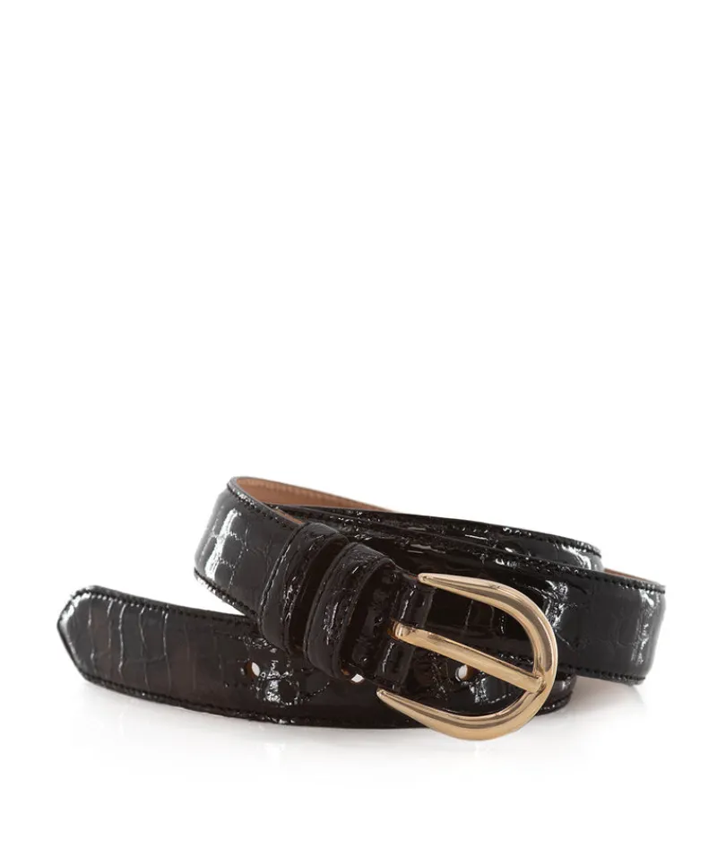 finsburyshoes shop Ceinture ROME Croco Brun boucle Or* Boots & Bottines|Tous Les Souliers
