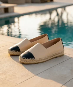 finsburyshoes shop Espadrille IZIA Beige et Noir*Femme Ballerines|Tous Les Souliers