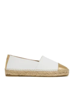 finsburyshoes shop Espadrille IZIA Blanc et Or*Femme Ballerines|Tous Les Souliers