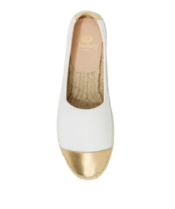 finsburyshoes shop Espadrille IZIA Blanc et Or*Femme Ballerines|Tous Les Souliers