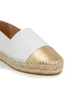 finsburyshoes shop Espadrille IZIA Blanc et Or*Femme Ballerines|Tous Les Souliers