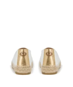 finsburyshoes shop Espadrille IZIA Blanc et Or*Femme Ballerines|Tous Les Souliers
