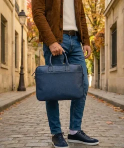 finsburyshoes shop Mallette Grainée Bleu*Homme Maroquinerie|Tous Les Accessoires