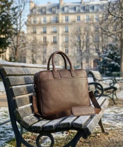 finsburyshoes shop Mallette Grainée Marron Foncé*Homme Maroquinerie|Tous Les Accessoires