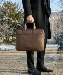 finsburyshoes shop Mallette Grainée Marron Foncé*Homme Maroquinerie|Tous Les Accessoires