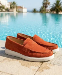 finsburyshoes shop Mocassin ACAPULCO Veau Velours Brique*Homme Mocassins|Toutes Les Chaussures