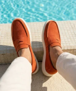finsburyshoes shop Mocassin ACAPULCO Veau Velours Brique*Homme Mocassins|Toutes Les Chaussures