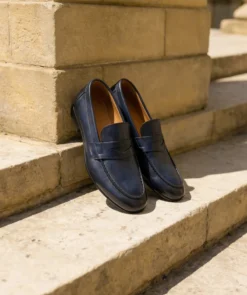 finsburyshoes shop Mocassin CLAYTON Bleu Patiné*Homme Toutes Les Chaussures|Mariage & Cérémonie