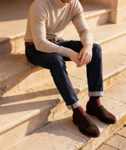 finsburyshoes shop Mocassin COLLEGE 1986 Daim Marron*Homme Toutes Les Chaussures|Best Seller