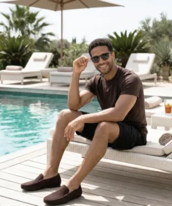 finsburyshoes shop Mocassin DANDY Daim Marron*Homme Toutes Les Chaussures|Semelle Gomme