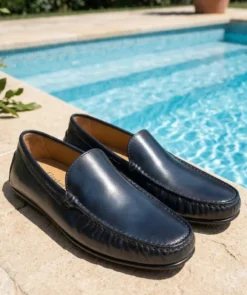 finsburyshoes shop Mocassin LUCA Bleu Patiné*Homme Cousu Blake|Toutes Les Chaussures