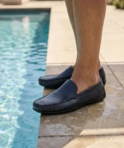 finsburyshoes shop Mocassin LUCA Bleu Patiné*Homme Cousu Blake|Toutes Les Chaussures
