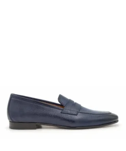 finsburyshoes shop Mocassin MARKOS Grainé Bleu Patiné*Homme Toutes Les Chaussures|Mariage & Cérémonie
