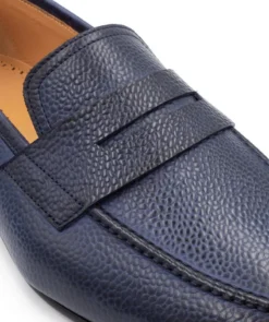finsburyshoes shop Mocassin MARKOS Grainé Bleu Patiné*Homme Toutes Les Chaussures|Mariage & Cérémonie