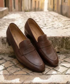 finsburyshoes shop Mocassin MARKOS Grainé Marron Patiné*Homme Toutes Les Chaussures|Mariage & Cérémonie