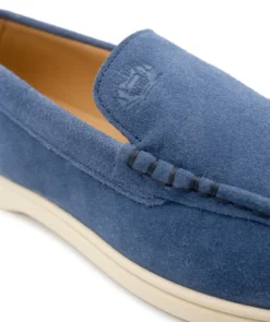 finsburyshoes shop Mocassin MONACO Daim Bleu* Maroquinerie|Tous Les Accessoires