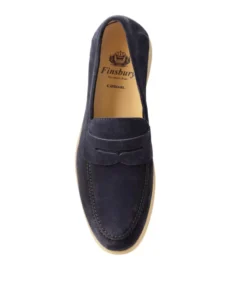 finsburyshoes shop Mocassin PORTOBELLO Daim Bleu Marine*Homme Toutes Les Chaussures|Semelle Gomme