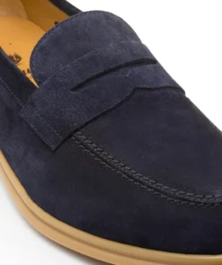 finsburyshoes shop Mocassin PORTOBELLO Daim Bleu Marine*Homme Toutes Les Chaussures|Semelle Gomme