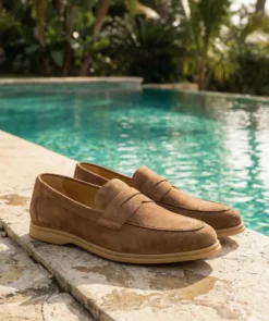finsburyshoes shop Mocassin PORTOBELLO Daim Noisette*Homme Toutes Les Chaussures|Semelle Gomme