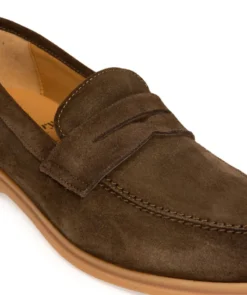 finsburyshoes shop Mocassin PORTOBELLO Daim Olive Sombre*Homme Toutes Les Chaussures|Semelle Gomme