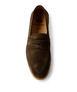 finsburyshoes shop Mocassin PORTOBELLO Daim Olive Sombre*Homme Toutes Les Chaussures|Semelle Gomme