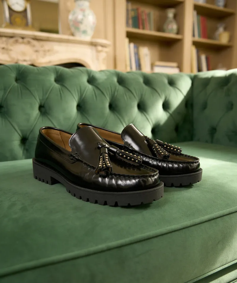 finsburyshoes shop Mocassins ARIANE Noir*Femme Mocassins & Derbies|Nouveautés