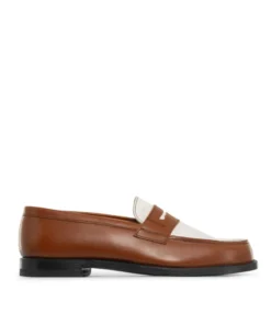 finsburyshoes shop Mocassins Bicolore LILOU Armagnac et Blanc*Femme Best Seller|Mocassins & Derbies