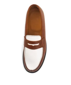 finsburyshoes shop Mocassins Bicolore LILOU Armagnac et Blanc*Femme Best Seller|Mocassins & Derbies