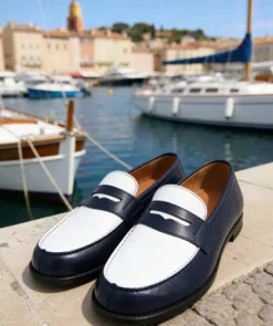 finsburyshoes shop Mocassins Bicolore LILOU Marine et Blanc*Femme Best Seller|Mocassins & Derbies