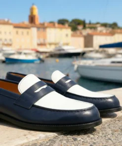 finsburyshoes shop Mocassins Bicolore LILOU Marine et Blanc*Femme Best Seller|Mocassins & Derbies