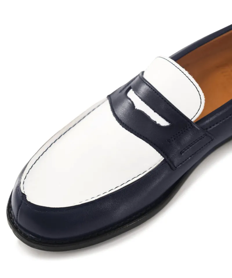 finsburyshoes shop Mocassins Bicolore LILOU Marine et Blanc*Femme Best Seller|Mocassins & Derbies