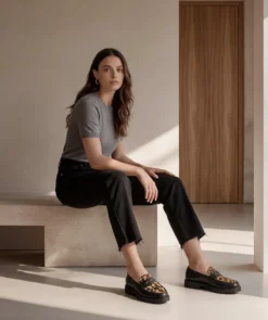 finsburyshoes shop Mocassins LILOU Gomme Léopard*Femme Nouveautés|Mocassins & Derbies