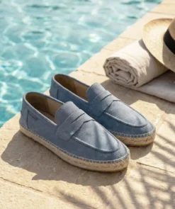 Finsbury Shoes Mocassins NEVADA Daim Bleu*Homme Nouveautés|Toutes Les Chaussures