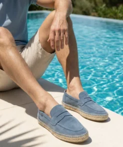 Finsbury Shoes Mocassins NEVADA Daim Bleu*Homme Nouveautés|Toutes Les Chaussures