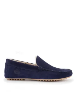 finsburyshoes shop Pantoufle Fourrée HOMS Daim Bleu Marine* Toutes Les Chaussures|Chaussures Casual