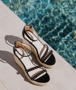 finsburyshoes shop Sandales CAMILLE Veau Velours Noir* Toutes Les Chaussures|Chaussures Casual