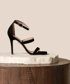 finsburyshoes shop Sandales ELSA Veau Velours Noir* Boots & Bottines|Tous Les Souliers