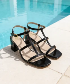 finsburyshoes shop Sandales LAURA Noir*Femme Sandales|Tous Les Souliers