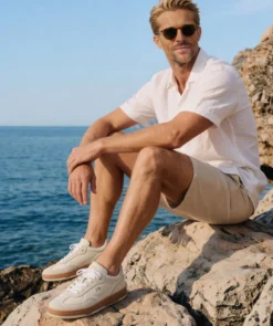 finsburyshoes shop Sneakers JULES Blanc Bi Matière*Homme Nouveautés|Toutes Les Chaussures