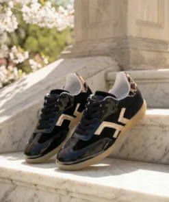 finsburyshoes shop Sneakers MATHILDE Noir Léopard*Femme Nouveautés|Baskets & Sneakers