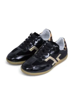 finsburyshoes shop Sneakers MATHILDE Noir Léopard*Femme Nouveautés|Baskets & Sneakers