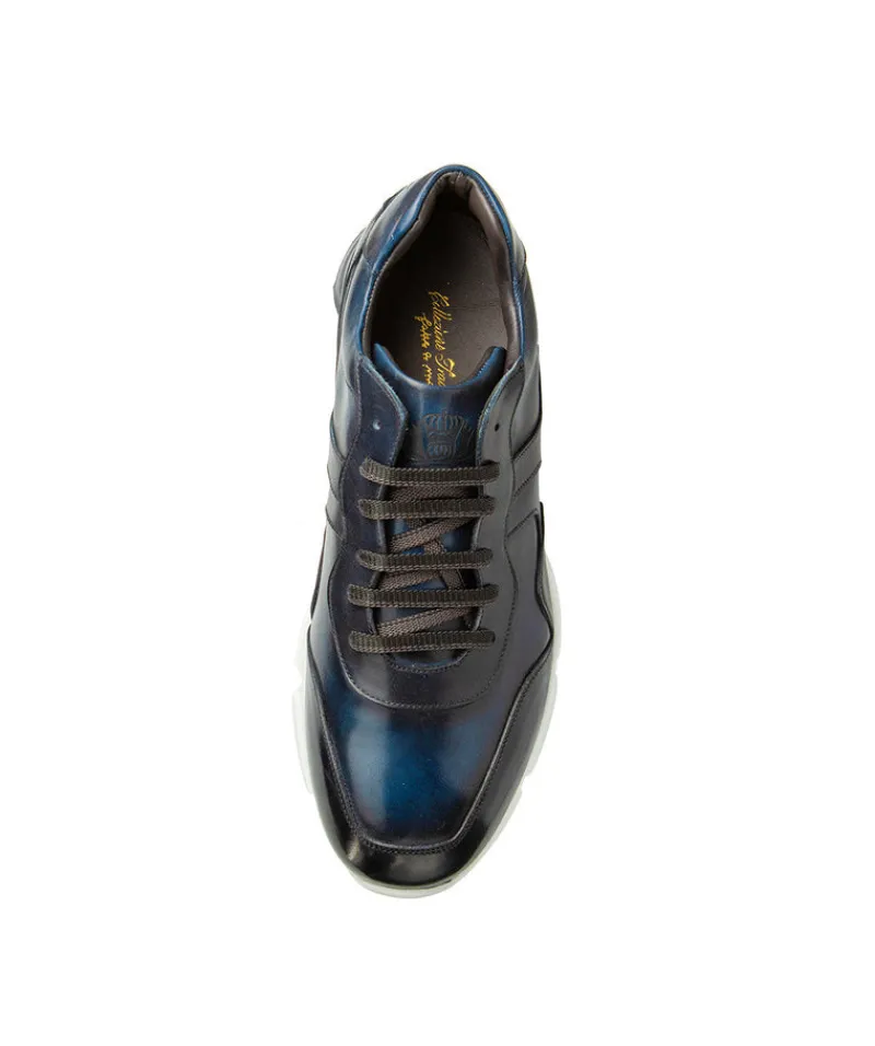finsburyshoes shop Sneakers PAOLO Bleu Patiné*Homme Toutes Les Chaussures|Chaussures Casual