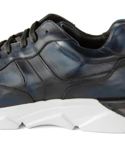 finsburyshoes shop Sneakers PAOLO Bleu Patiné*Homme Toutes Les Chaussures|Chaussures Casual
